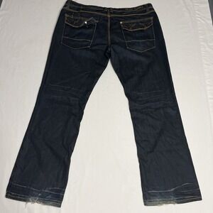 Y2K Blac Label Jeans Men's 44 Blue Baggy Wide Leg Flap Pockets Distressed Grunge